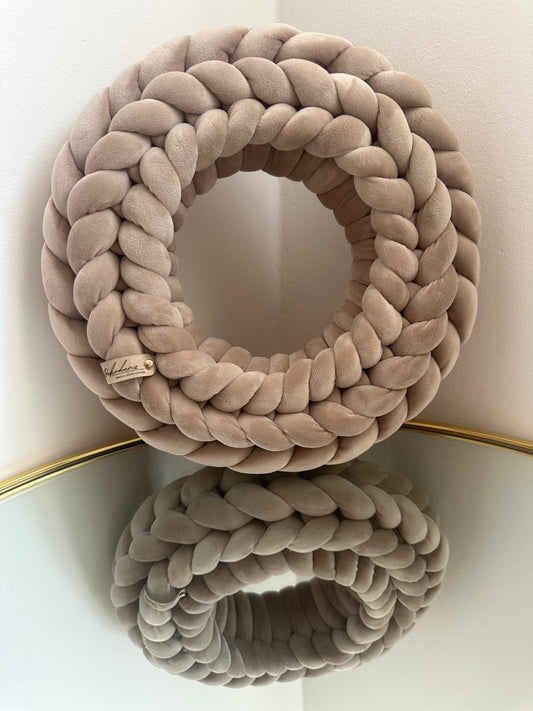 Samtkranz - Greige - 30cm