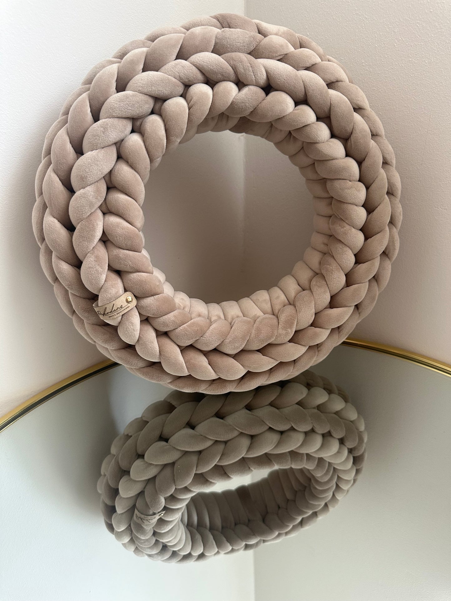 Samtkranz - Greige - 36cm