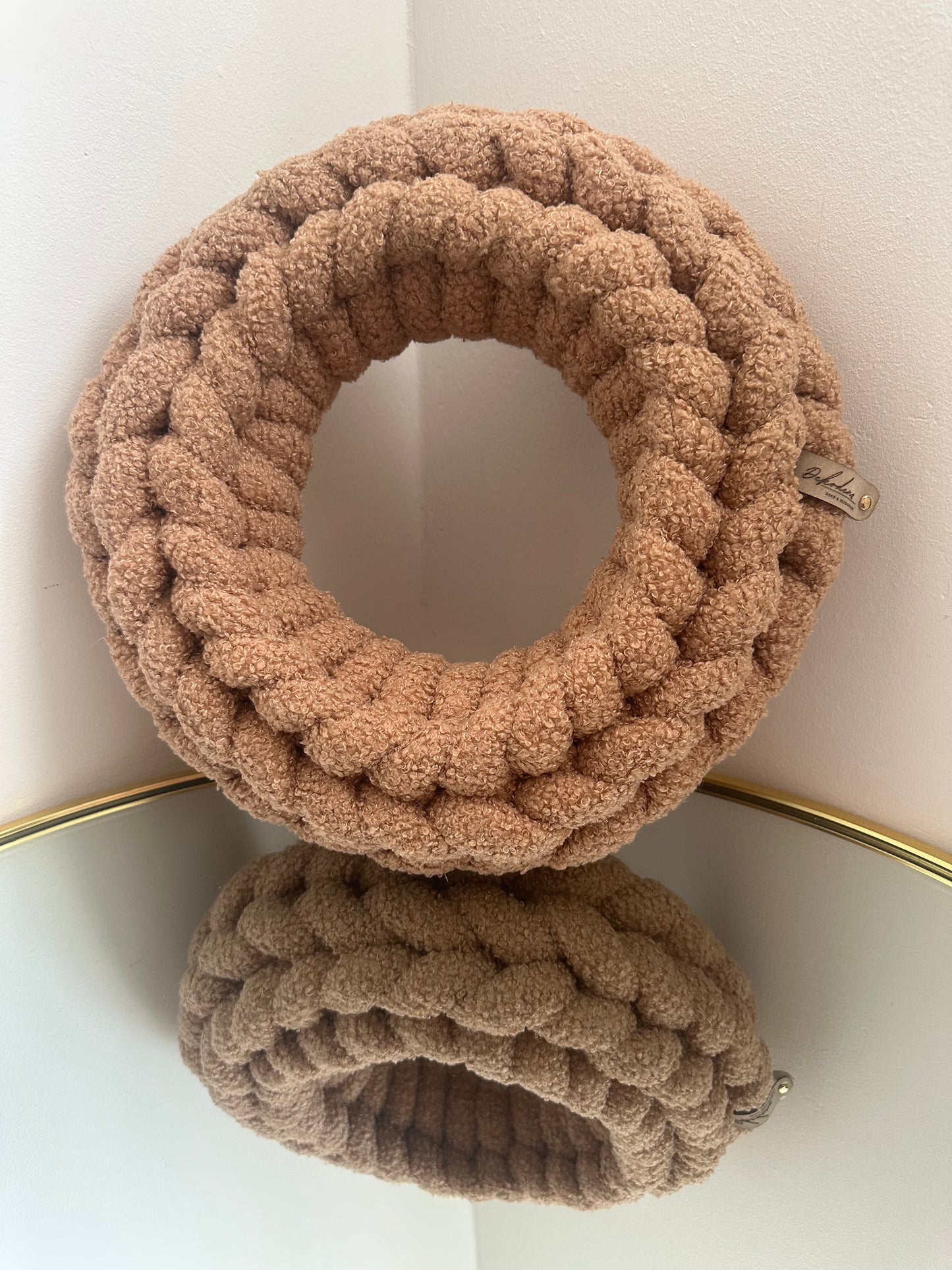 Wollkranz - Teddystyle - Hellbraun - 30cm