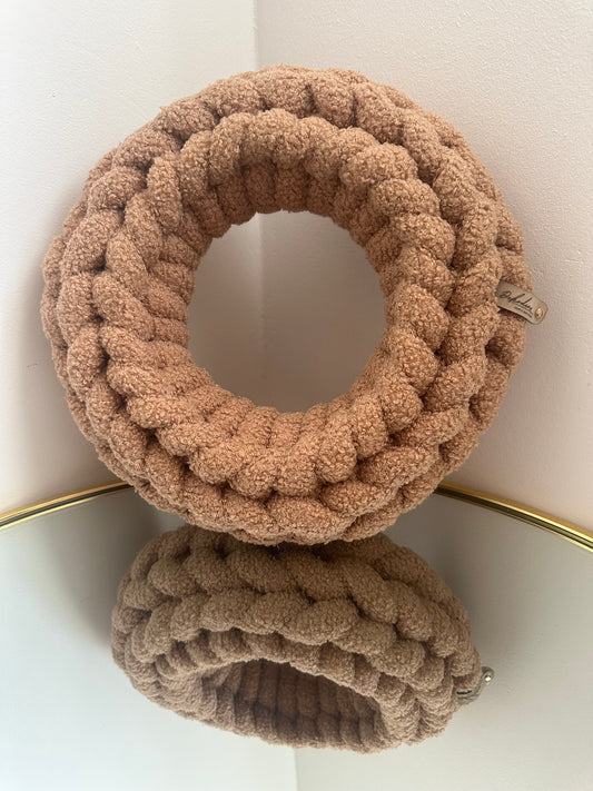 Wollkranz - Teddystyle - Hellbraun - 30cm