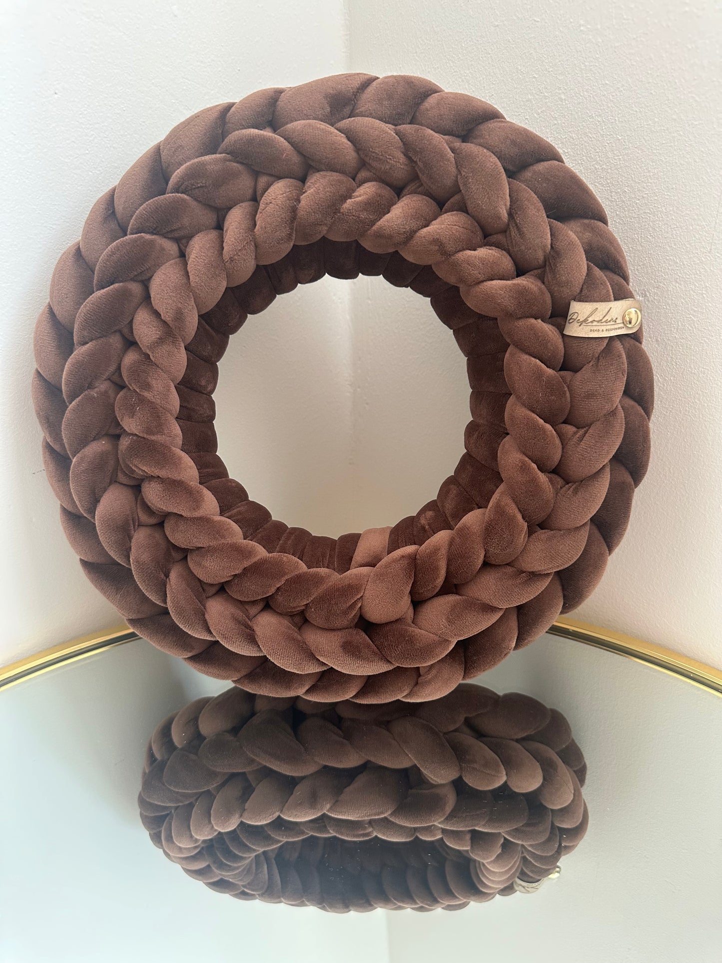 Samtkranz - Dunkelbraun - 30cm