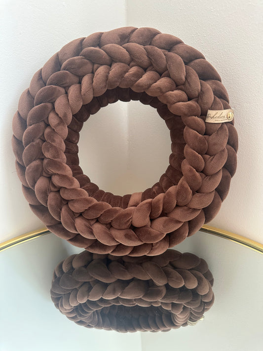 Samtkranz - Dunkelbraun - 30cm