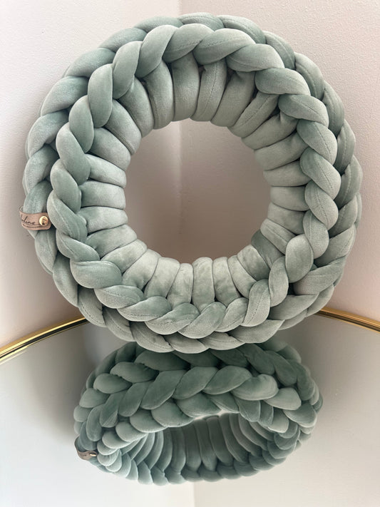 Samtkranz - Salbeigrün - 30cm