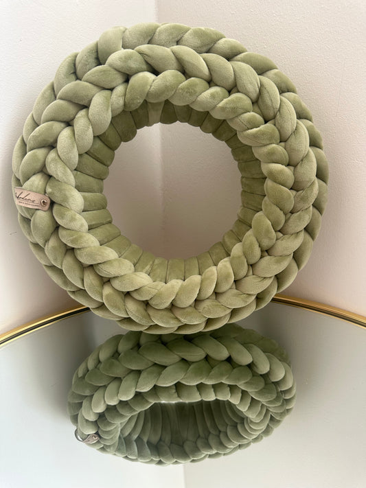 Samtkranz - Grün - 30cm